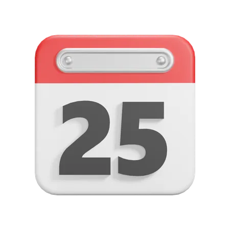 Date 25  3D Icon