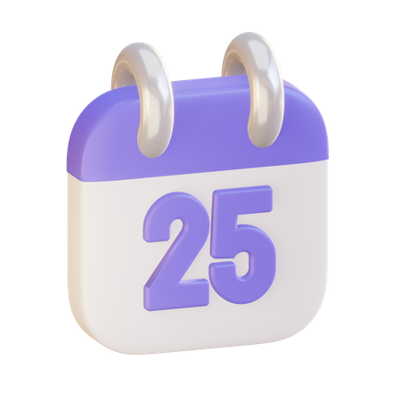 Date 25  3D Icon