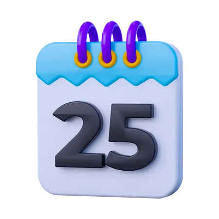Date 25  3D Icon