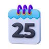 calendar date 25 emoji 3d