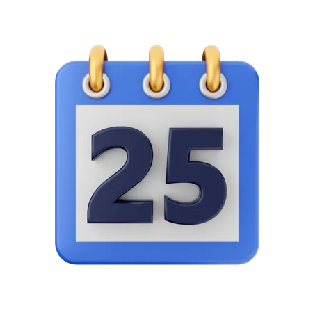 Date 25  3D Icon