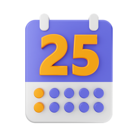 Date 25 3D Icon