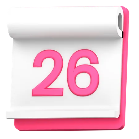 Date 26  3D Icon