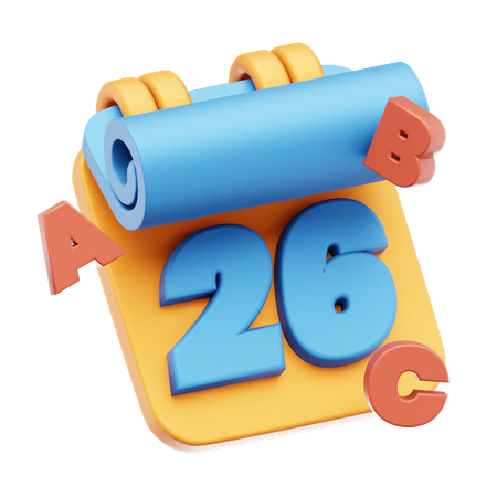 Date 26  3D Icon