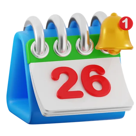 Date 26  3D Icon
