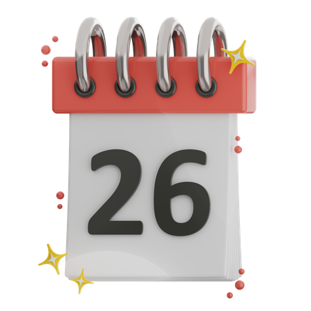 Date 26  3D Icon