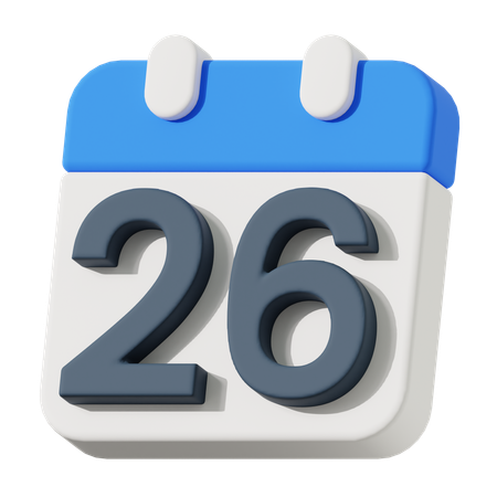 Date 26  3D Icon