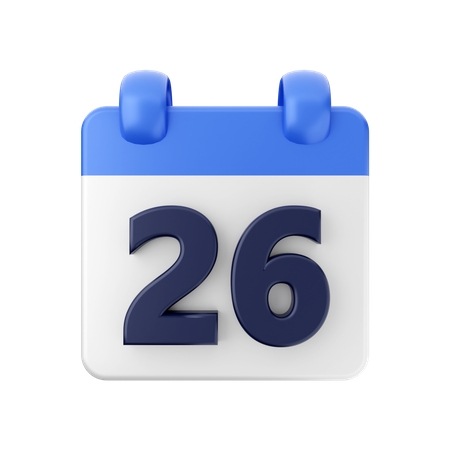 Date 26  3D Icon