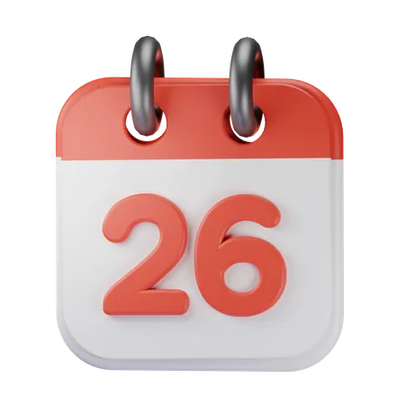 Date 26  3D Icon