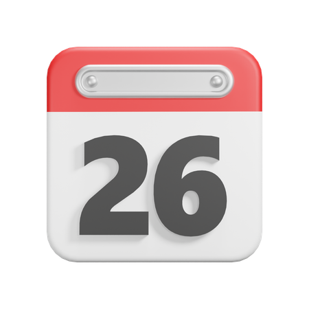 Date 26  3D Icon