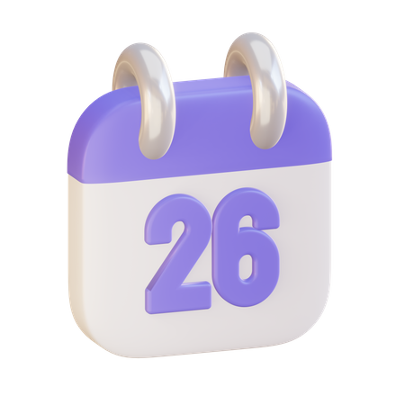 Date 26  3D Icon
