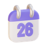 3d calendar date 26 emoji