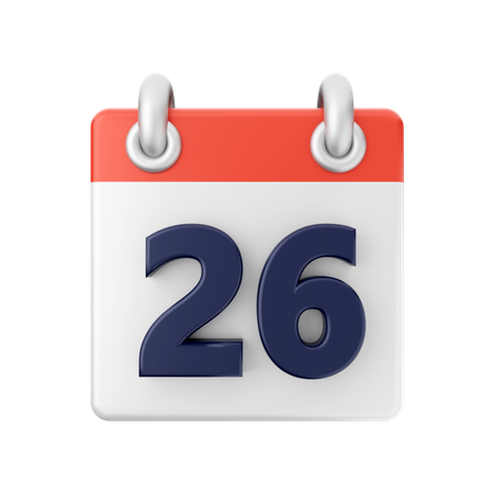 Date 26  3D Icon