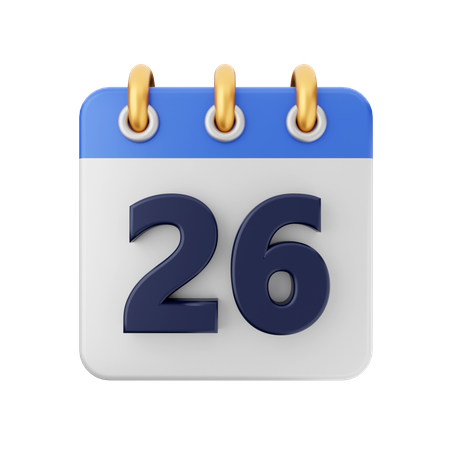 Date 26  3D Icon