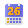 calendar date 26 symbol