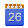3d calendar date 26 logo