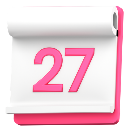 Date 27  3D Icon