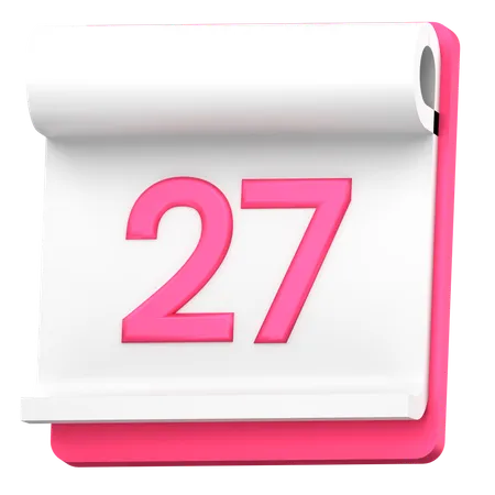 Date 27  3D Icon