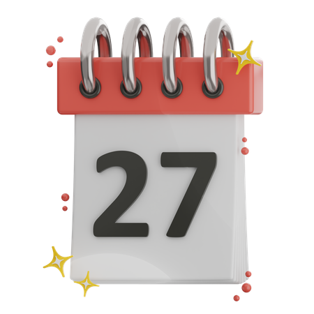 Date 27  3D Icon