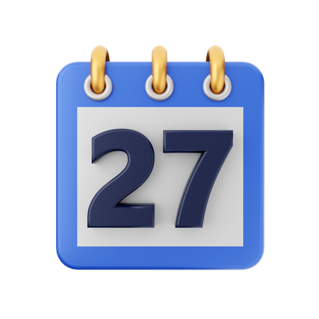 Date 27  3D Icon