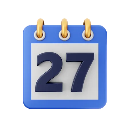 Date 27  3D Icon