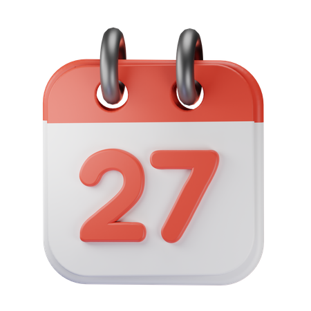 Date 27  3D Icon