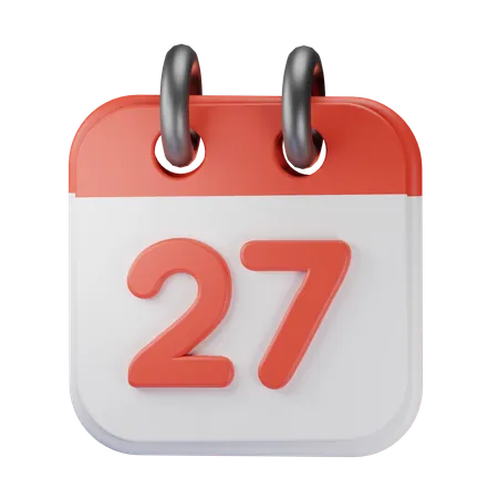 Date 27  3D Icon