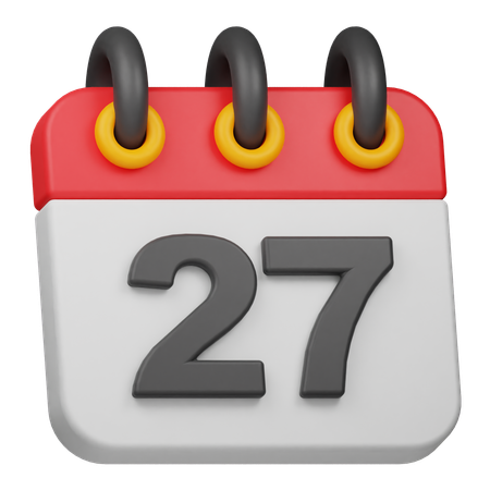 Date 27  3D Icon