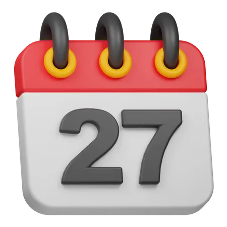 Date 27  3D Icon