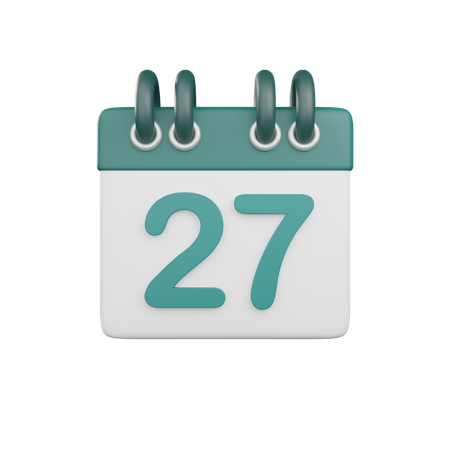 Date 27  3D Icon