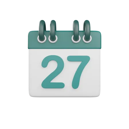 Date 27  3D Icon