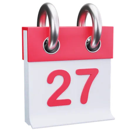 Date 27  3D Icon