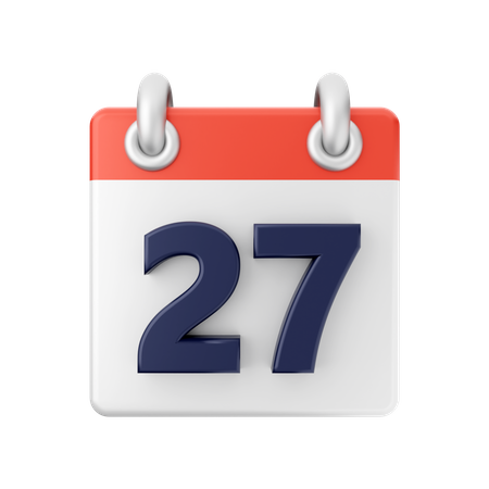 Date 27  3D Icon