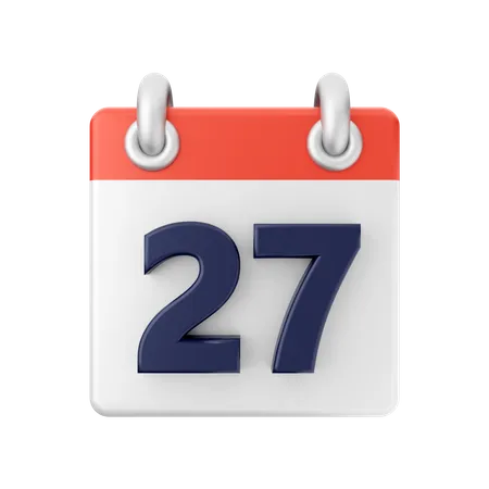 Date 27  3D Icon