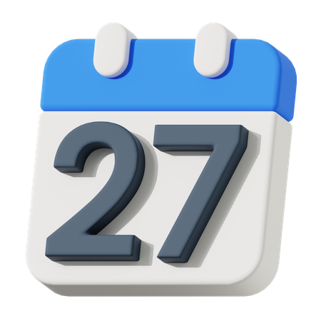 Date 27  3D Icon