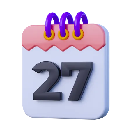 Date 27  3D Icon