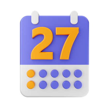 Date 27  3D Icon