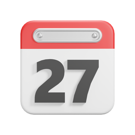 Date 27  3D Icon