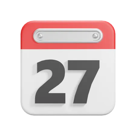 Date 27  3D Icon