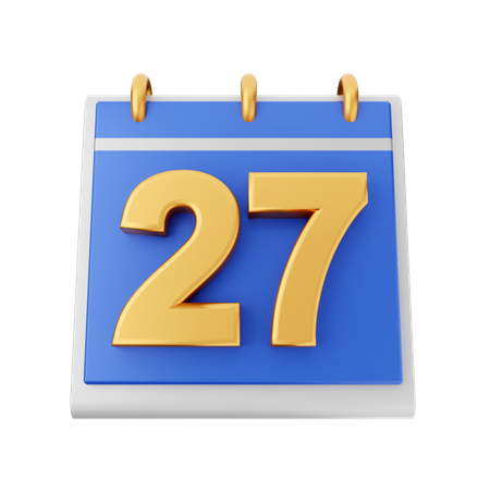 Date 27 3D Icon