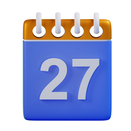 Date 27  3D Icon