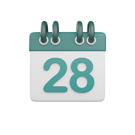 Date 28  3D Icon