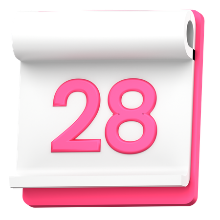 Date 28  3D Icon