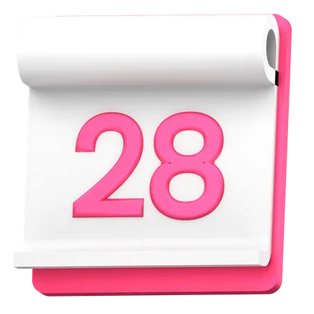 Date 28  3D Icon