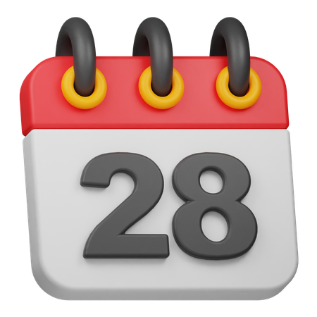 Date 28  3D Icon