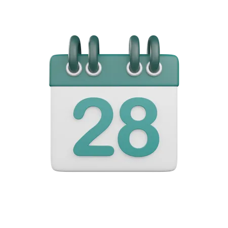 Date 28  3D Icon