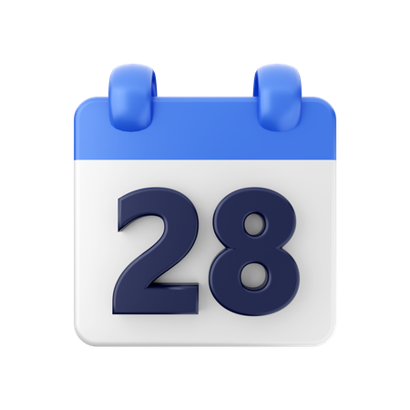 Date 28  3D Icon