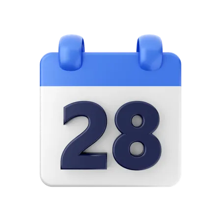 Date 28  3D Icon