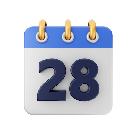 Date 28  3D Icon