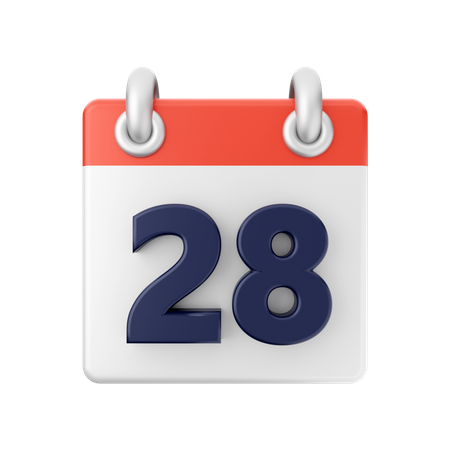 Date 28  3D Icon